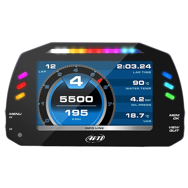 AIM XA8MXGST12I020 Dash MXG 1.2 Strada Street icons version with OBD harness CAN+K (ECU)