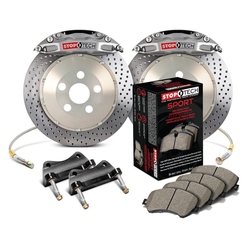 STOPTECH 83.836.4700.R2 BBK 2PC ROT FRONT TROPHY DRILLED 355X32/STR40 TROPHY ANODIZED SUBARU WRX '02-07