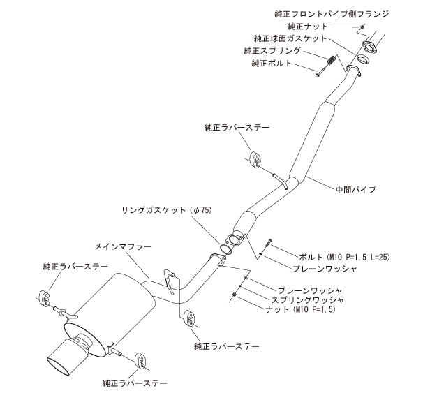 HKS 31029-AF002 Exhaust system Super Turbo Muffler SUBARU IMPREZA GDA/GDB
