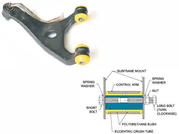 WHITELINE KCA326 Rear Control arm upper inner bushing (adjustable allows +/- 0.75deg camber) SUBARU IMPREZA 2008+, BRZ, TOYOTA GT86, SCION FR-S