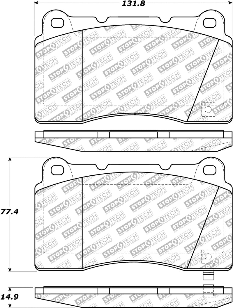 STOPTECH 305.09610 Rear Street Select Brake Pads with Hardware INFINITI/NISSAN 350Z/BRZ/G35/Impreza 2003-2018